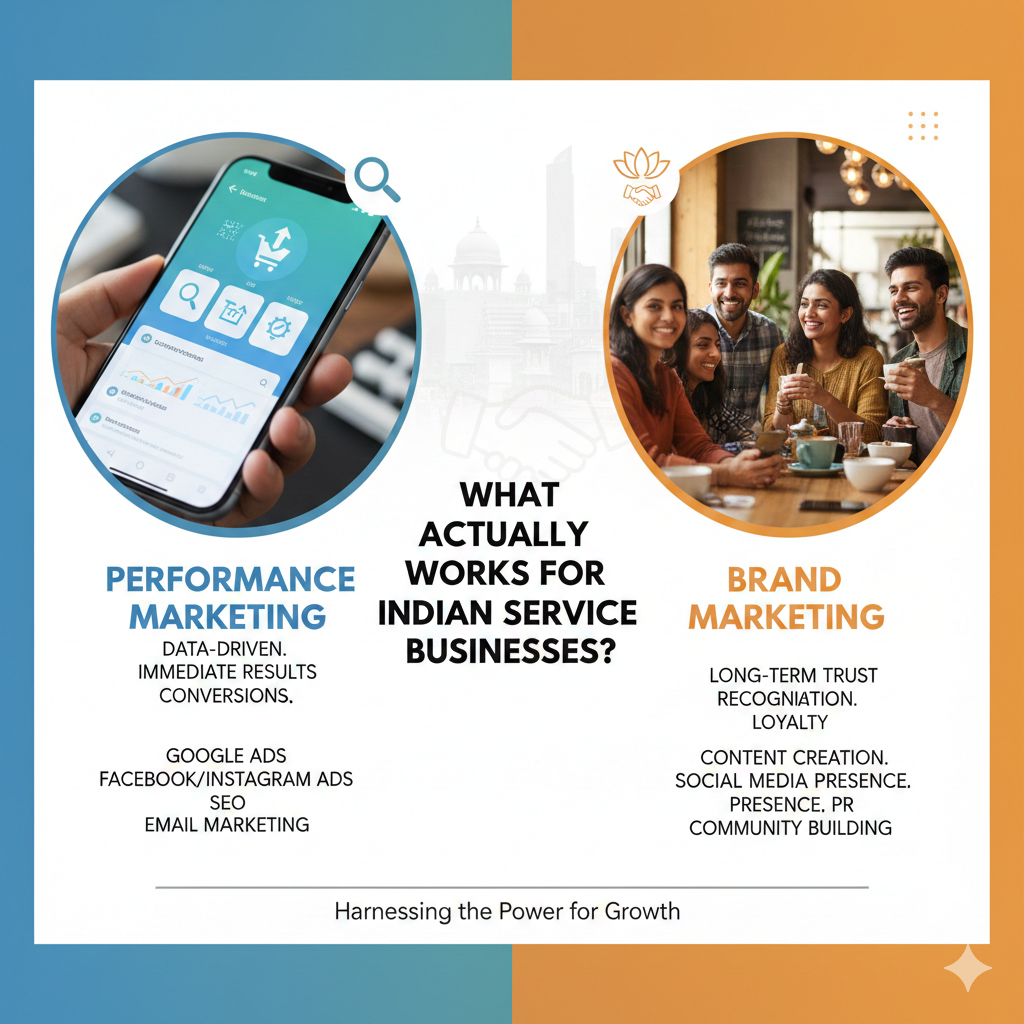 Performance Marketing vs Brand Marketing: What Actually Works for Indian Service Businesses gemini generated image jcnzrsjcnzrsjcnz